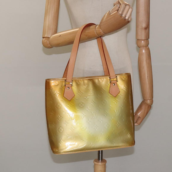 LOUIS VUITTON Monogram Vernis Houston Hand Bag Gris M91053 LV Auth bs22716