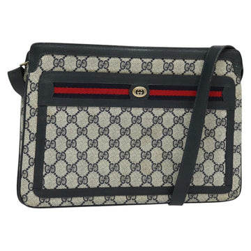 GUCCI GG Supreme Sherry Line Shoulder Bag PVC Navy Red 41 02 090 Auth bs22750