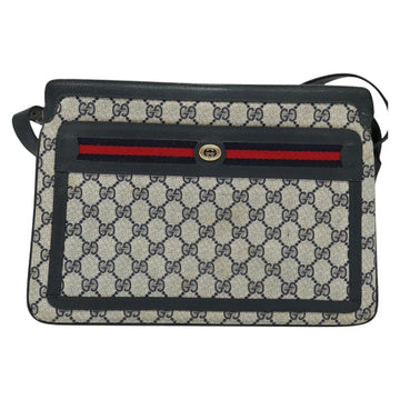 GUCCI GG Supreme Sherry Line Shoulder Bag PVC Navy Red 41 02 090 Auth bs22750 - 0