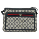 GUCCI GG Supreme Sherry Line Shoulder Bag PVC Navy Red 41 02 090 Auth bs22750-13