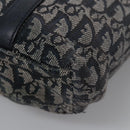 Christian Dior Trotter Canvas Hand Bag Navy Gold Auth bs22777-14