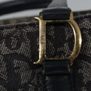 Christian Dior Trotter Canvas Hand Bag Navy Gold Auth bs22777-10