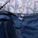 Christian Dior Trotter Canvas Hand Bag Navy Gold Auth bs22777-20