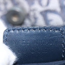 Christian Dior Trotter Canvas Hand Bag Navy Gold Auth bs22777-12