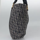 Christian Dior Trotter Canvas Hand Bag Navy Gold Auth bs22777-3