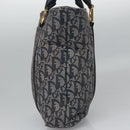 Christian Dior Trotter Canvas Hand Bag Navy Gold Auth bs22777-4