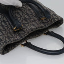Christian Dior Trotter Canvas Hand Bag Navy Gold Auth bs22777-6