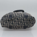 Christian Dior Trotter Canvas Hand Bag Navy Gold Auth bs22777-5