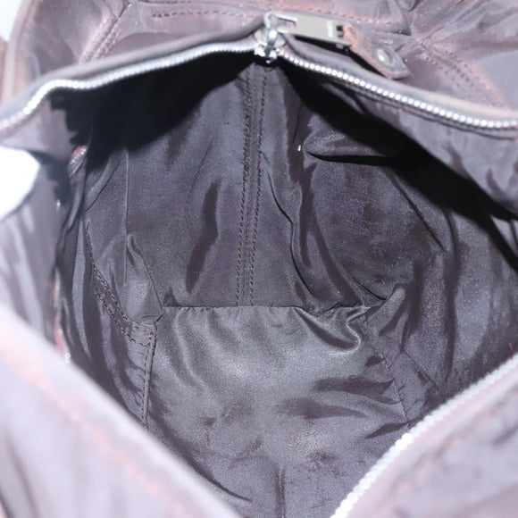 HERMES Acape Luco PM Hand Bag Nylon Brown Auth bs22799