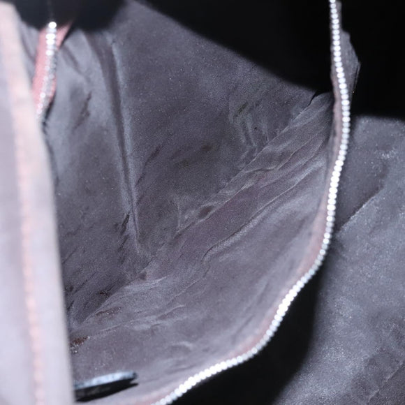 HERMES Acape Luco PM Hand Bag Nylon Brown Auth bs22799