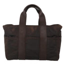 HERMES Acape Luco PM Hand Bag Nylon Brown Auth bs22799-2