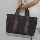 HERMES Acape Luco PM Hand Bag Nylon Brown Auth bs22799-20