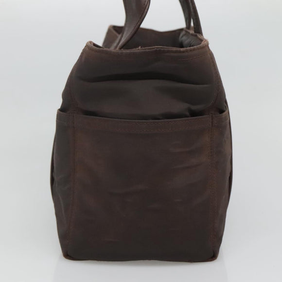 HERMES Acape Luco PM Hand Bag Nylon Brown Auth bs22799
