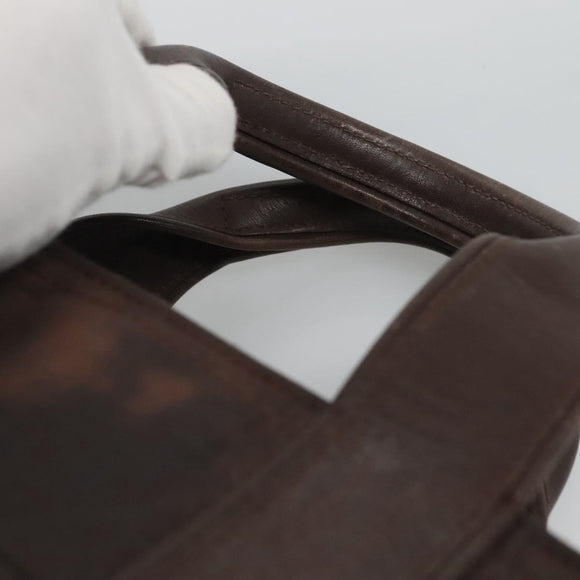 HERMES Acape Luco PM Hand Bag Nylon Brown Auth bs22799