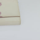 Christian Dior Chain Wallet Leather White Silver Auth bs22820-16