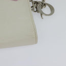 Christian Dior Chain Wallet Leather White Silver Auth bs22820-18