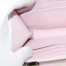 Christian Dior Chain Wallet Leather White Silver Auth bs22820-21