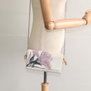 Christian Dior Chain Wallet Leather White Silver Auth bs22820-23