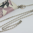 Christian Dior Chain Wallet Leather White Silver Auth bs22820-7