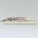 Christian Dior Chain Wallet Leather White Silver Auth bs22820-5