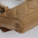 CHANEL Matelasse Chain Waist bag Lamb Skin Beige Gold CC Auth bs22827-10