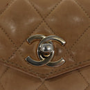 CHANEL Matelasse Chain Waist bag Lamb Skin Beige Gold CC Auth bs22827-18