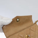 CHANEL Matelasse Chain Waist bag Lamb Skin Beige Gold CC Auth bs22827-11
