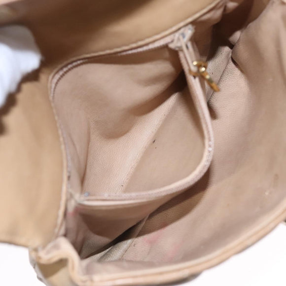 CHANEL Matelasse Chain Waist bag Lamb Skin Beige Gold CC Auth bs22827