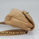 CHANEL Matelasse Chain Waist bag Lamb Skin Beige Gold CC Auth bs22827-3