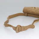 CHANEL Matelasse Chain Waist bag Lamb Skin Beige Gold CC Auth bs22827-7