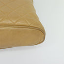 CHANEL Matelasse Chain Shoulder Bag Lamb Skin Beige Gold CC Auth bs22830-15