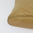 CHANEL Matelasse Chain Shoulder Bag Lamb Skin Beige Gold CC Auth bs22830-16