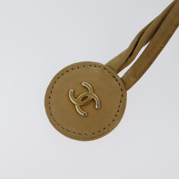 CHANEL Matelasse Chain Shoulder Bag Lamb Skin Beige Gold CC Auth bs22830