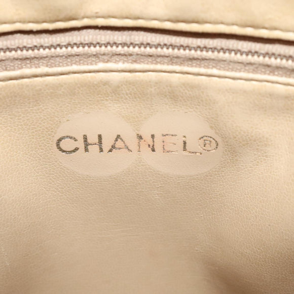 CHANEL Matelasse Chain Shoulder Bag Lamb Skin Beige Gold CC Auth bs22830