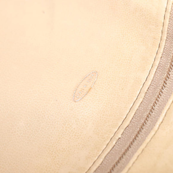 CHANEL Matelasse Chain Shoulder Bag Lamb Skin Beige Gold CC Auth bs22830