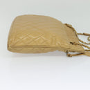 CHANEL Matelasse Chain Shoulder Bag Lamb Skin Beige Gold CC Auth bs22830-4
