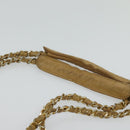 CHANEL Matelasse Chain Shoulder Bag Lamb Skin Beige Gold CC Auth bs22830-8