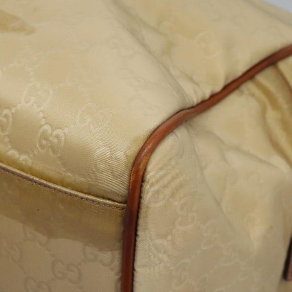 GUCCI GG Canvas Boston Bag Nylon Beige 153240 Auth bs22834