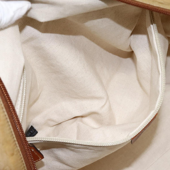 GUCCI GG Canvas Boston Bag Nylon Beige 153240 Auth bs22834