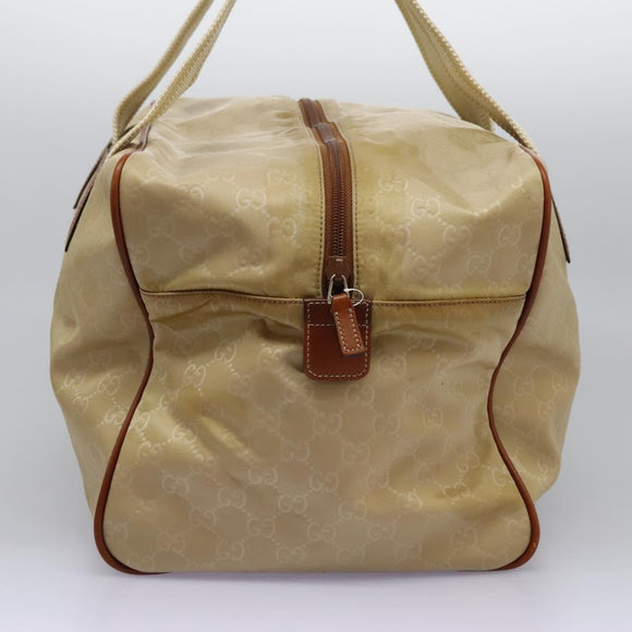 GUCCI GG Canvas Boston Bag Nylon Beige 153240 Auth bs22834