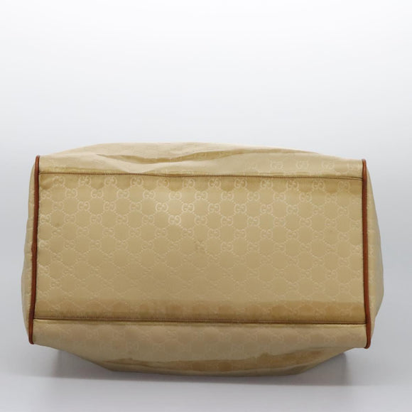GUCCI GG Canvas Boston Bag Nylon Beige 153240 Auth bs22834
