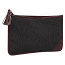 SAINT LAURENT Pouch PVC Leather Gray Auth bs22836-1