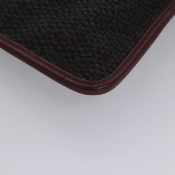 SAINT LAURENT Pouch PVC Leather Gray Auth bs22836