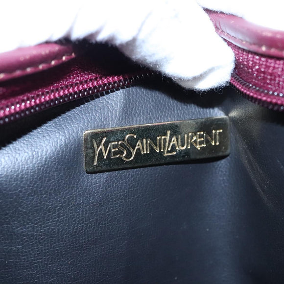 SAINT LAURENT Pouch PVC Leather Gray Auth bs22836