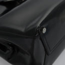 Salvatore Ferragamo Vala Hand Bag Enamel Black Auth bs22866-9