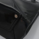 Salvatore Ferragamo Vala Hand Bag Enamel Black Auth bs22866-14