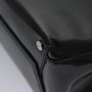 Salvatore Ferragamo Vala Hand Bag Enamel Black Auth bs22866-16