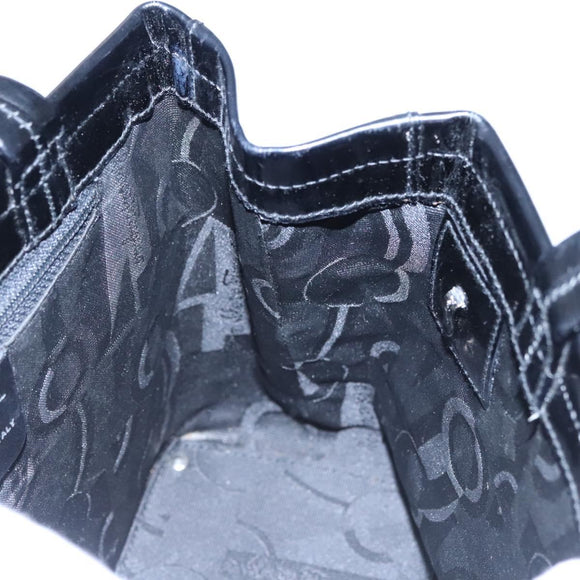 Salvatore Ferragamo Vala Hand Bag Enamel Black Auth bs22866