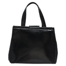 Salvatore Ferragamo Vala Hand Bag Enamel Black Auth bs22866-2
