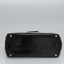 Salvatore Ferragamo Vala Hand Bag Enamel Black Auth bs22866-5